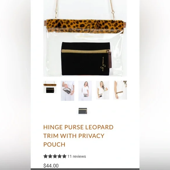 MB Greene HINGE PURSE LEOPARD TRIM WITH PRIVACY POUCH - Picture 5 of 6